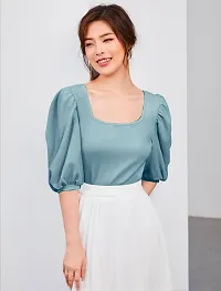 Stylish Polyester Solid Top for Women-thumb4