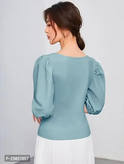 Stylish Polyester Solid Top for Women-thumb2