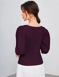 Classic Polyester Solid Top for Women-thumb4