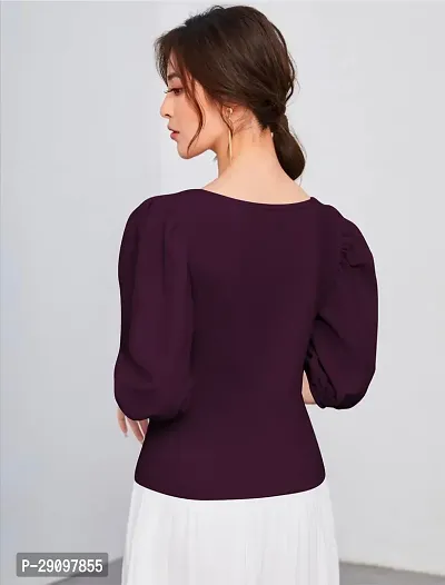 Classic Polyester Solid Top for Women-thumb5