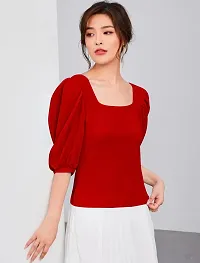 Stylish Polyester Solid Top for Women-thumb2