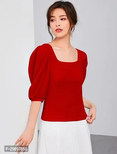 Stylish Polyester Solid Top for Women-thumb3