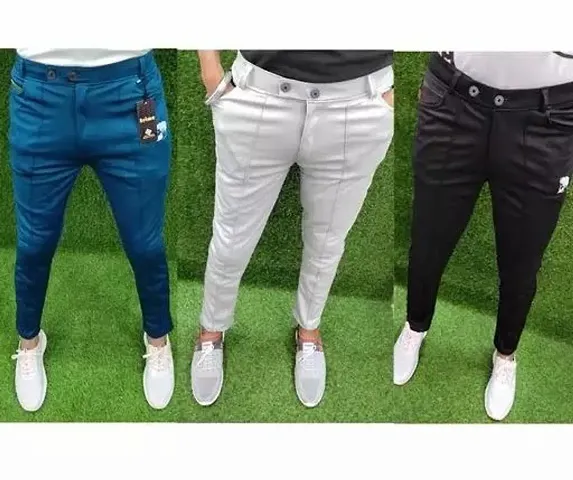 Stylish Men Lycra Casual Trouser Pack Of 3