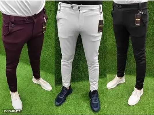 Stylish Men Lycra Casual Trouser Pack of 3