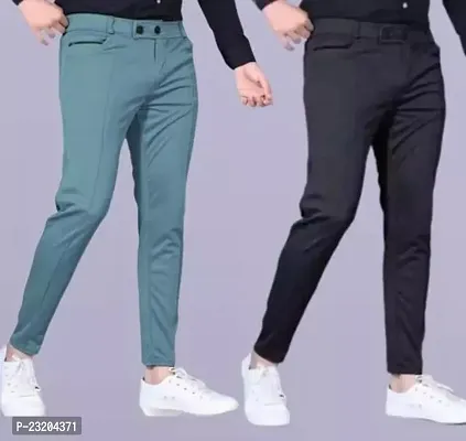 Stylish Men Lycra Casual Trouser Pack of 2