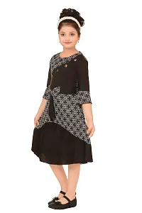 Classic Black printer frock  for girls-thumb1