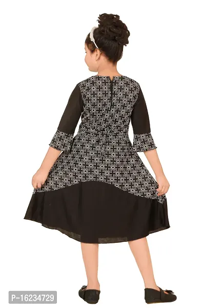 Classic Black printer frock  for girls-thumb3