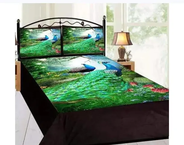 Fancy Velvet Digital Printed Multicolored Double Bedsheets