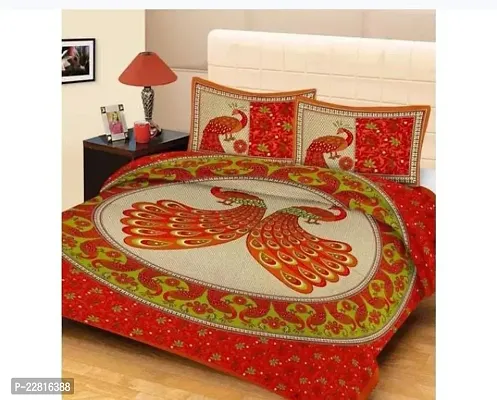 Beautiful Cotton Double  Bedsheet with 2 Pillowcovers