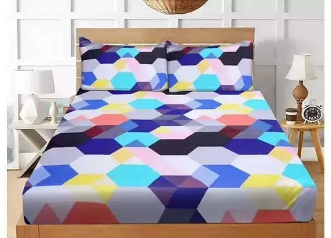 Geometric Print Cotton Double Bedsheets
