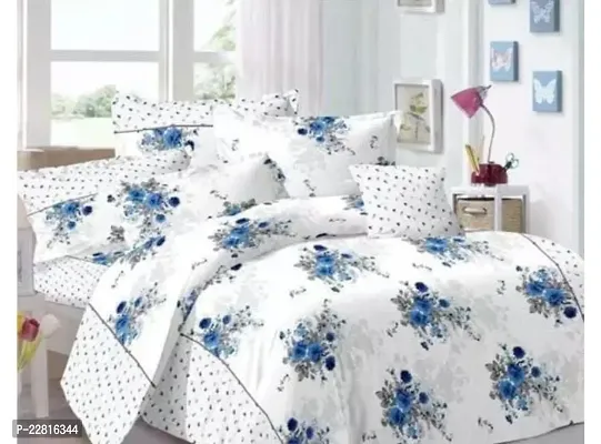 Beautiful Cotton Double  Bedsheet with 2 Pillowcovers-thumb0