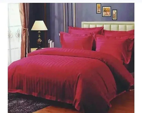 Plain Glace Cotton Double Bedsheet with 2 Pillow Covers