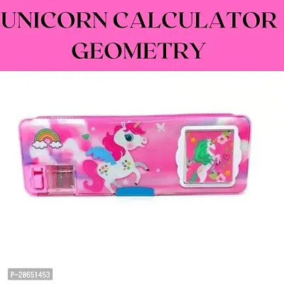 NEW BEAUTIFUL UNICORN PINK CALCULATOR GEOMETRY FOR KIDS-thumb0