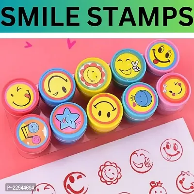 NEW BEAUTIFUL SMILE STAMPS PACK OF 10 SMILE SHAPE STAMPS FOR KIDS-thumb0