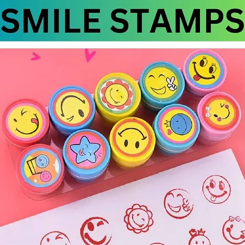 NEW BEAUTIFUL SMILE STAMPS PACK OF 10 SMILE SHAPE STAMPS FOR KIDS