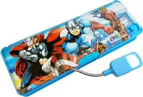 NEW AVENGERS PENCIL BOX WITH IN TEGRATED LAMP AND BEAUTIFUL PENS AND PENCILS FOR KIDS BEST BIRTHDAY GIFT FOR KIDS-thumb1