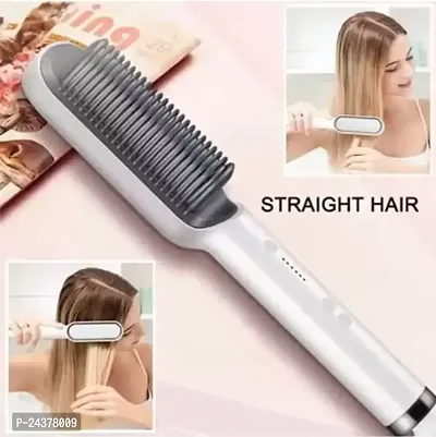 Hair Comb Heating Electric Straightener with 5 Temperature Control (White) Hair Straightener  (White)-thumb0