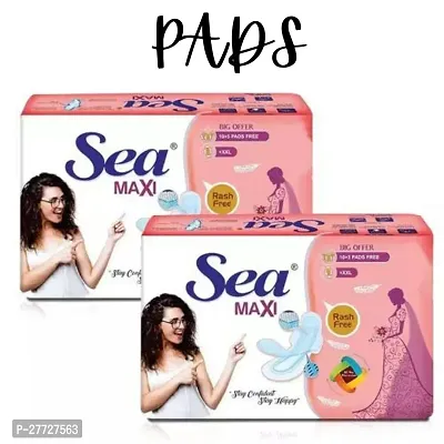 SEA Sanitary Pad For Women | 30 XXL Maxi Pads | Organic Cotton Pad with Leak And Odour Lock Technology-thumb0