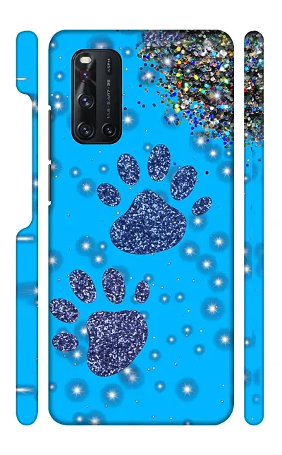 STARSTOKS Premium  Glitter paw foot prints  Printed Mobile Back Cover for Vivo V19  Beautiful Designer Case Cover for Your Smartphone