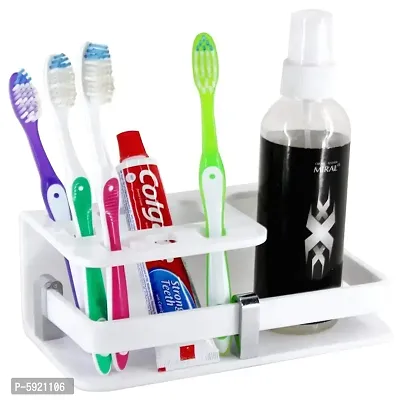High Grade Acrylic Toothbrush Toothpaste Holders Stand | Toothbrush Slots Organizer Rack | Wall Mounted Toothbrush Toothpaste Stand Holder | Tumbler for Bathroom Acrylic Toothbrush Holder-thumb0