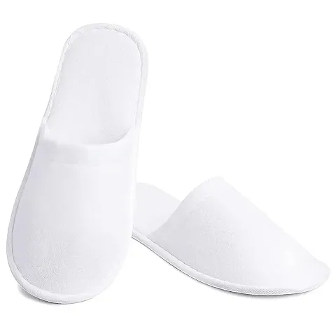 De-Ultimate Pack Of 4 Pair Free Size Close Toe Cloth Disposable Slippers for Home/hotel/spa, Party Guest, Salons, Hotels, Hospitals and Home and Travel Airline For Women