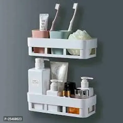 Organizer, Bathroom Shelf, Adhesive Wall Rack, Storage Cabinet, Kitchen Accessories Items For Home, Washroom, Basin