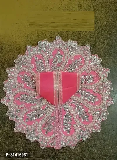 Pink Mirror Elegance for Laddu Gopal Velvet Fancy PinkDress Size 0