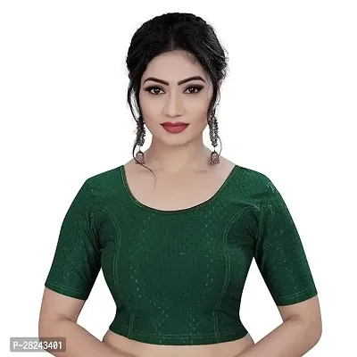 Reliable Green Cotton Jacquard Stitched Blouses For Women-thumb0