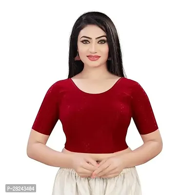 Reliable Red Cotton Jacquard Stitched Blouses For Women