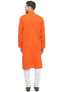 Men's orange kurta payjma set-thumb2