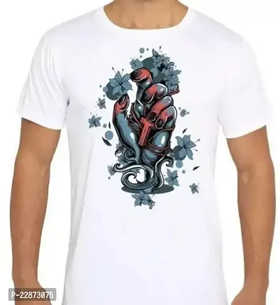 Reliable White Cotton Printed Tshirt For Men