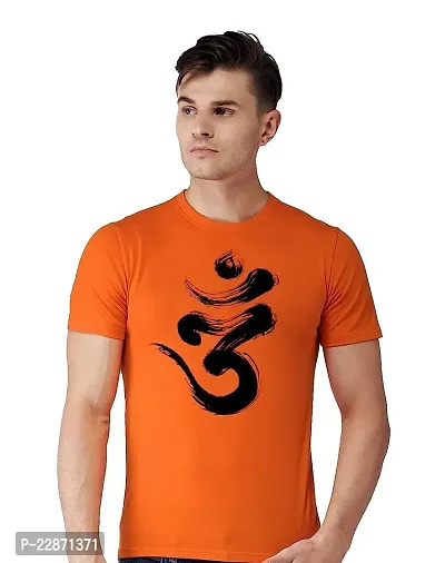 Reliable Orange Cotton Printed Tshirt For Men-thumb0