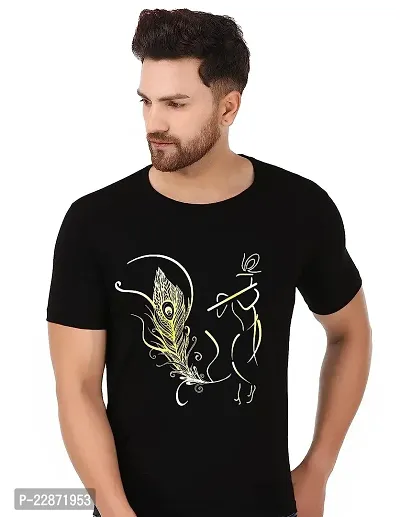 Reliable Black Cotton Printed Tshirt For Men-thumb0