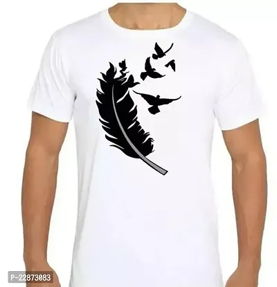 Reliable White Cotton Printed Tshirt For Men