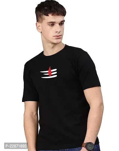 Reliable Black Cotton Printed Tshirt For Men-thumb0