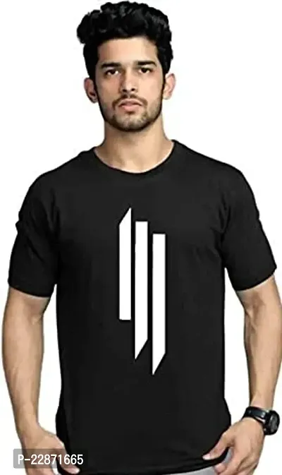 Reliable Black Cotton Printed Tshirt For Men-thumb0