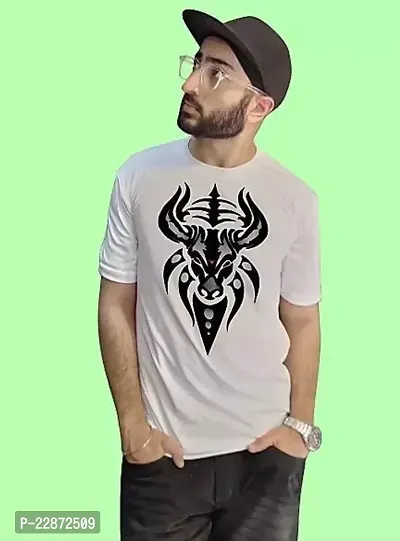 Reliable White Cotton Printed Tshirt For Men