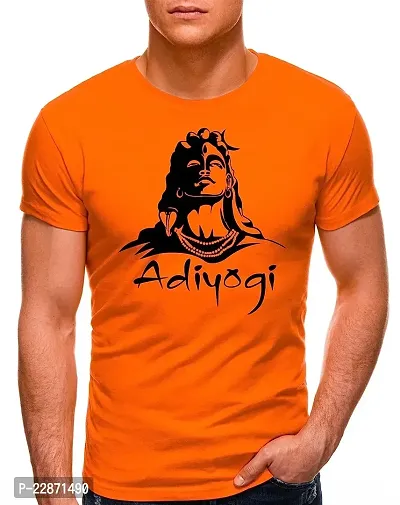 Reliable Orange Cotton Printed Tshirt For Men