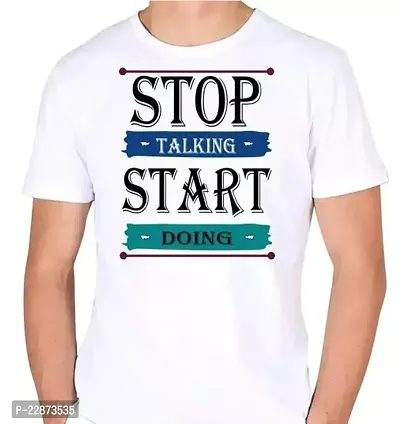 Reliable White Cotton Printed Tshirt For Men