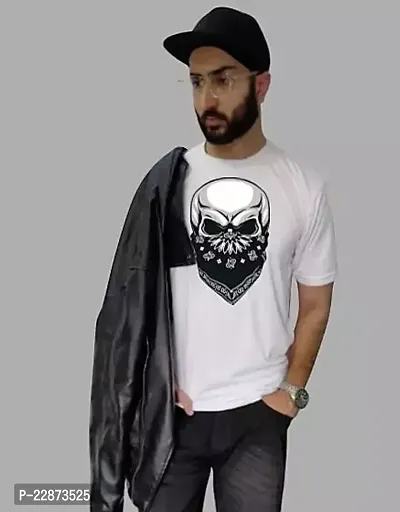 Reliable White Cotton Printed Tshirt For Men