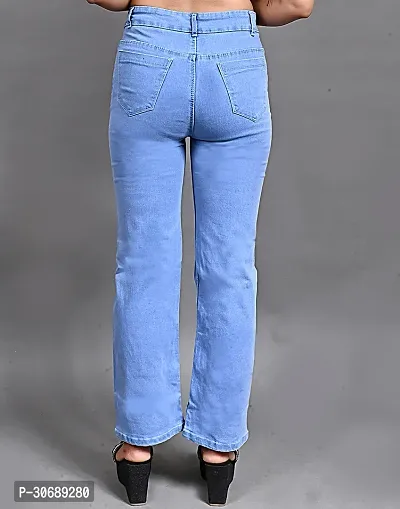 WOMEN STRAIGHT FIT JEANS LIGHT BLUE-thumb4