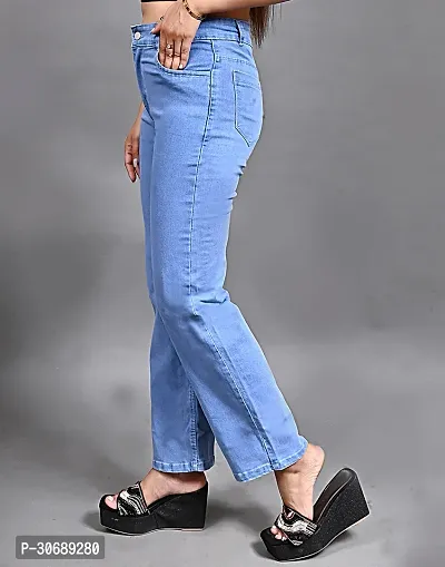 WOMEN STRAIGHT FIT JEANS LIGHT BLUE-thumb2