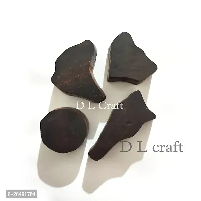 Wooden Printing Blocks 4 Piece Set Bird, Leaf And Design Hand Carving Stamps Use For Printing Blocks-thumb2