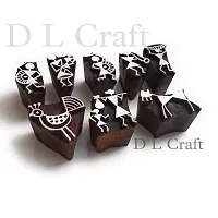 Wooden Printing Blocks 8 Piece Set Warli Type Blocks-thumb1