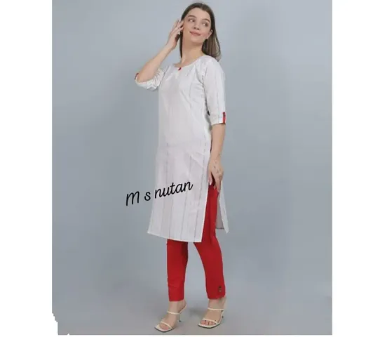 Beautiful Acrylic Striped Kurta and Pant Set For Women