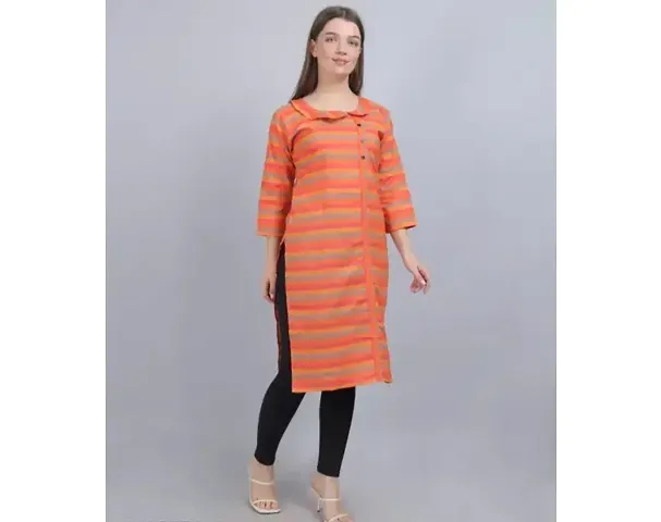 Beautiful Acrylic Striped Kurta and Pant Set For Women