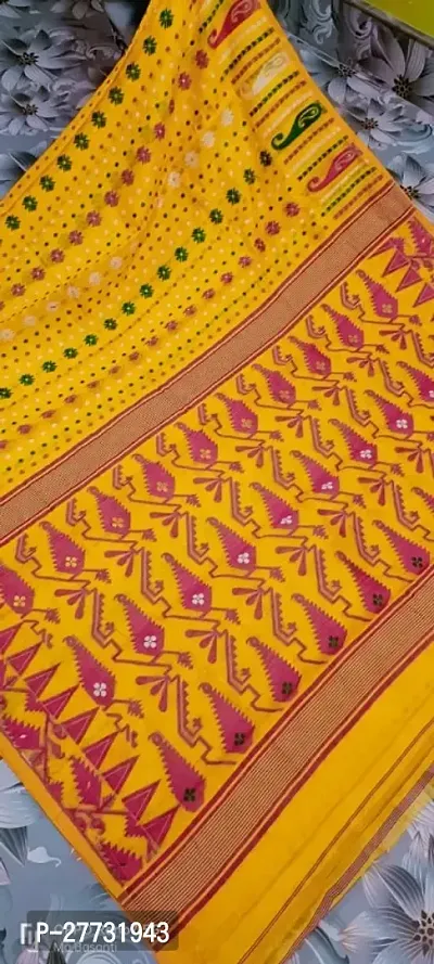 Stylish Handloom Cotton Soft Dhakai Jamdani Saree Without BP