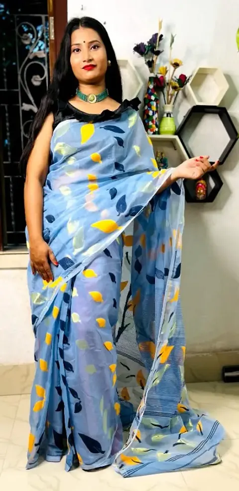 New In Cotton Saree without Blouse piece 