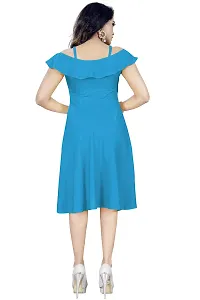 High Street Fashion Woman's Cotton Firozi Dress M Turquoise-thumb1