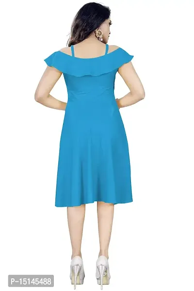 High Street Fashion Woman's Cotton Firozi Dress M Turquoise-thumb2